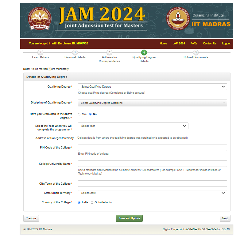 IIT JAM Application Form 2024, Correction Window Open How to Apply, Fees